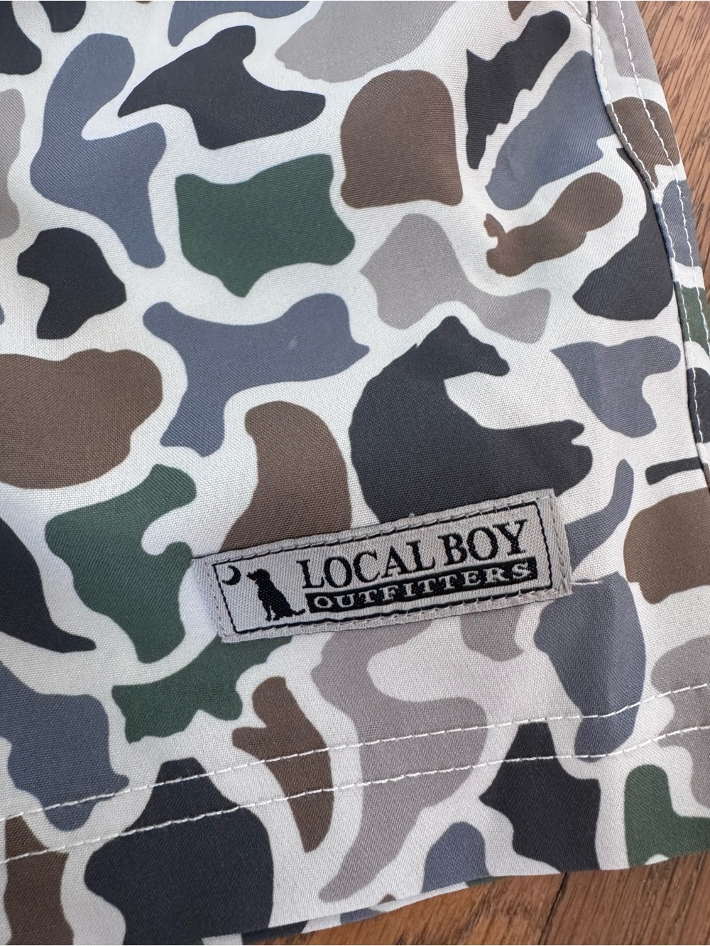 Local boy Camo Print boys volleyball Shorts - Green/Brown/Grey - Picture 2 of 3